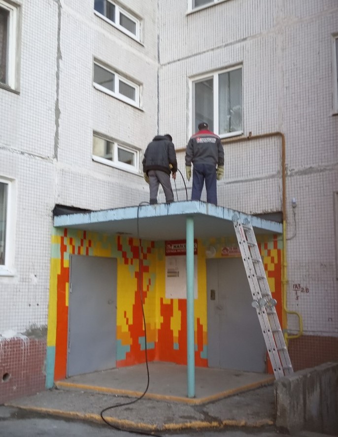 Ремонт кровли входов в подъезды 
