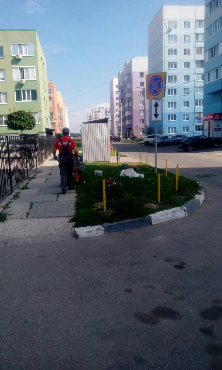 Установка столбов-ограничителей зеленой зоны