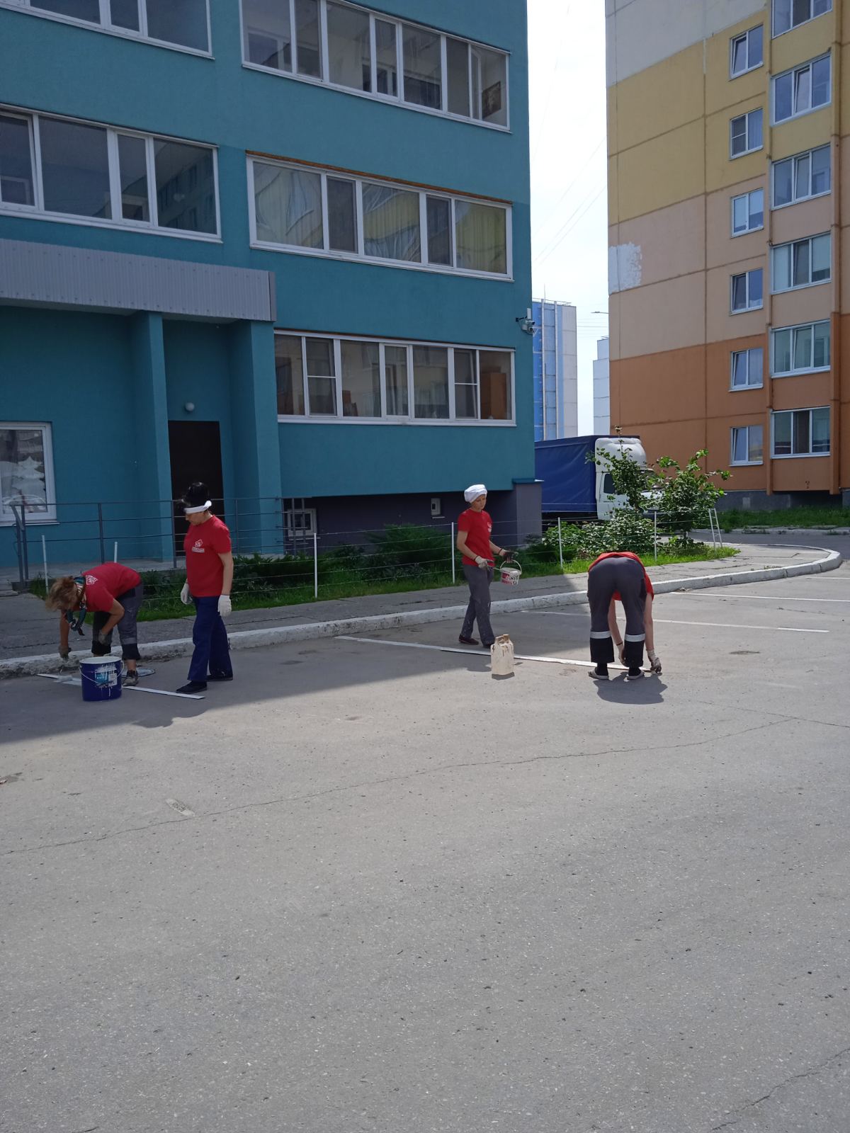 Разметка стояночных мест во дворе